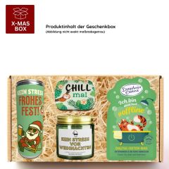 Geschenkbox „Kein Stress vor Weihnachten!“ - Lustiges Weihnachtsgeschenk (Set 10)
