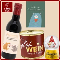 Geschenkbox „Schöne Weihnachten“ - Lustiges Weihnachtsgeschenk (Bär – Set 4)