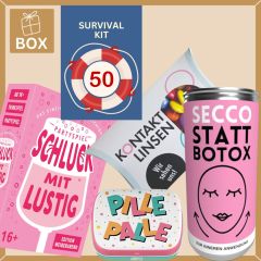 Geschenkbox Überlebenspaket zum 50. Geburtstag SURVIVAL KIT # 2