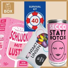 Geschenkbox Überlebenspaket zum 40. Geburtstag SURVIVAL KIT # 1
