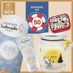 Geschenkbox Überlebenspaket zum 50. Geburtstag SURVIVAL KIT # 3