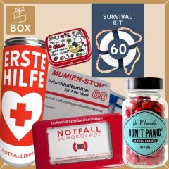 Geschenkbox Überlebenspaket zum 60. Geburtstag SURVIVAL KIT # 2