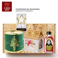 Geschenkbox Weihnachten „Huhu!“ – Lustiges Wichtelgeschenk (Set 1)