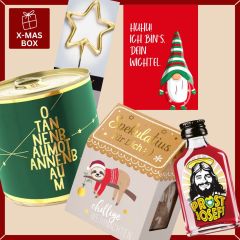Geschenkbox Weihnachten „Huhu!“ – Lustiges Wichtelgeschenk (Set 1)