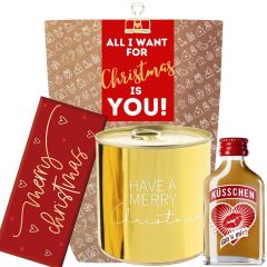 Geschenktüte „All I Want For Christmas Is You!“ - Weihnachtsgeschenk für Verliebte (Set 2)