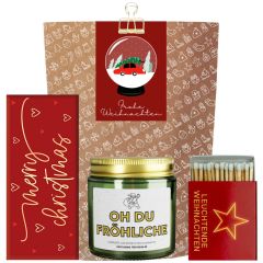 Geschenktüte „Frohe Weihnachten“ - Kleines Weihnachtsgeschenk (Schneekugel – Set 5)
