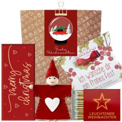 Geschenktüte „Frohe Weihnachten“ - Kleines Weihnachtsgeschenk (Schneekugel – Set 8)