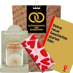 Geschenktüte Scheidung – Lustiges Geschenk „Glückwunsch zur Scheidung!“ (Set 11)