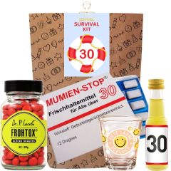 Geschenktüte zum 30. Geburtstag – Lustiges Überlebenspaket (Set 3)