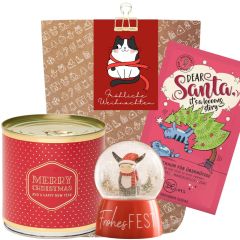  Geschenktüte „Fröhliche Weihnachten“ – Weihnachtsgeschenk für Katzenfans (Set 6)