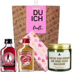 Geschenktüte für Verliebte „Du Ich Läuft!“ (Set 4 – rosa)
