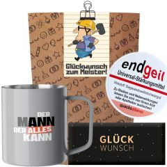  Geschenktüte zum Meistertitel „Glückwunsch zum Meister“ (Set 6)