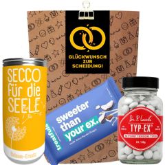 Geschenktüte Scheidung – Lustiges Geschenk „Glückwunsch zur Scheidung!“ (Set 10)