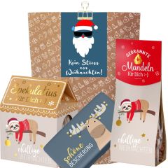 Geschenktüte „Kein Stress vor Weihnachten“ – Lustiges Weihnachtsgeschenk (Set 5)
