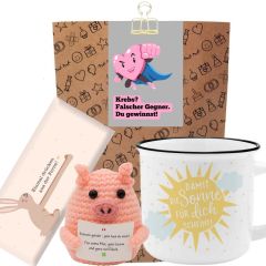 Geschenktüte Gute Besserung – Geschenk für Krebspatienten „Falscher Gegner. Du gewinnst!“ (Set 3)