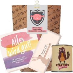 Geschenktüte Gute Besserung – für Krebspatienten „Schön blöd vom Krebs“  (Set 4)