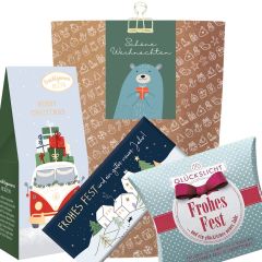 Geschenktüte „Schöne Weihnachten“ – Kleines Weihnachtsgeschenk (Bär – Set 3)