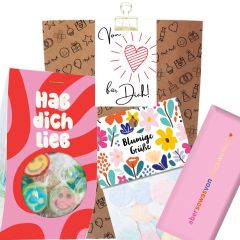 Geschenktüte zum Geburtstag „Von Herzen für dich!“ (Set 8)