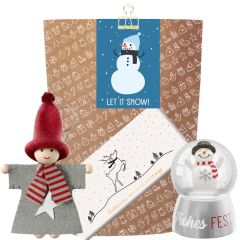 Geschenktüte Weihnachten „Let it snow“ – Schönes Wichtelgeschenk (Set 4)