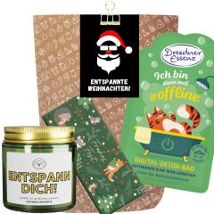 Geschenktüte „Entspannte Weihnachten“ – Lustiges Weihnachtsgeschenk (Set 4)