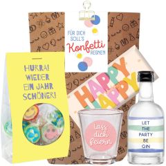 Geschenktüte zum Geburtstag – Geschenkset „Konfetti regnen“ (Set 13)