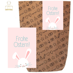 Geschenktüte + Grußkarte FROHE OSTERN - NEW