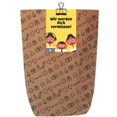 Geschenktüte für Abschiedsgeschenke „Wir werden dich vermissen!“ – zum Befüllen
