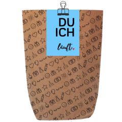 Geschenktüte DU ICH LÄUFT - blau - zum Befüllen
