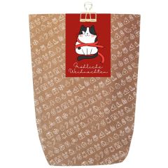 Lustige Geschenkverpackung für Weihnachtsgeschenke „Fröhliche Weihnachten“ (Motiv Katze)