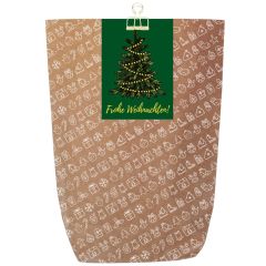 Schöne Geschenkverpackung für Weihnachtsgeschenke „Frohe Weihnachten“ (Motiv Licherkette)