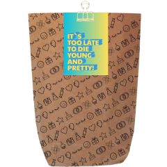 Geschenktüte - Lustige Geschenkverpackung zum Geburtstag „It’s too late“ - zum Befüllen