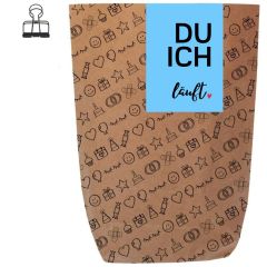 Geschenktüte DU ICH LÄUFT - blau - zum Befüllen