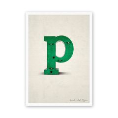 Postkarte Buchstabe P