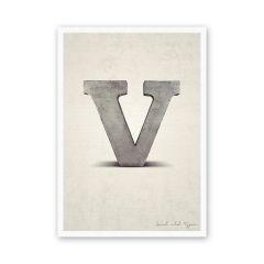 Postkarte Buchstabe V