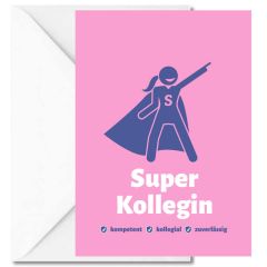 Geschenktüte + Grußkarte „Super Kollegin“ – zum Befüllen