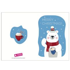 Personalisierbare Weihnachtskarte MERRY CHRISTMAS - BEAR