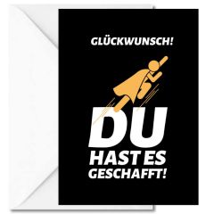 Geschenktüte + Grußkarte „Du hast es geschafft!“