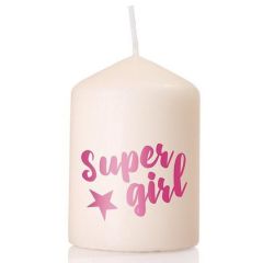 Kerze SUPER GIRL - pink