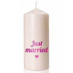 Kerze JUST MARRIED - pink -