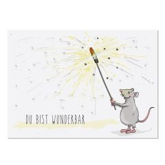 Postkarte DU BIST WUNDERBAR
