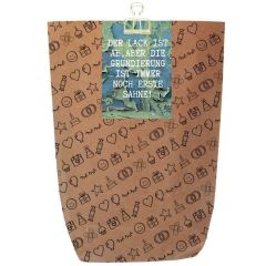 Geschenktüte für lustiges Geburtstagsgeschenk „Der Lack ist ab“ - zum Befüllen