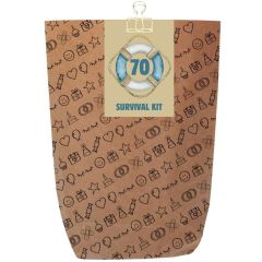 Geschenktüte SURVIVAL KIT ZUM 70. GEBURTSTAG - zum Befüllen
