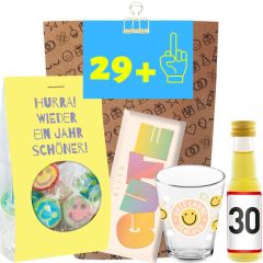 Geschenktüte zum 30. Geburtstag „29 Plus“ – witziges Geburtstagsgeschenk (Set 4)
