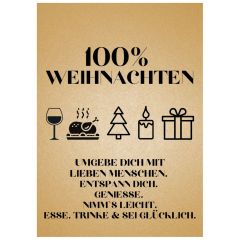 Geschenktüte „100% Weihnachten“ - Aufmerksamkeit zum Weihnachtsfest (Set 4)