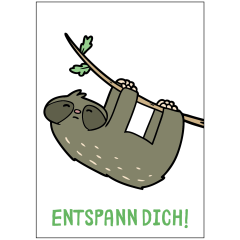 Minicard Faultier ENTSPANN DICH!