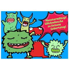 Geschenktüte MONSTERMÄSSIGE GLÜCKWÜNSCHE - zum Befüllen