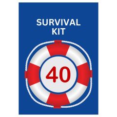 Geschenktüte SURVIVAL KIT ZUM 40. GEBURTSTAG - zum Befüllen