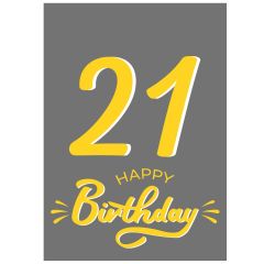 Geschenktüte 21 HAPPY BIRTHDAY! - zum Befüllen