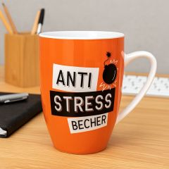 Becher Porzellan ANTI STRESS - orange