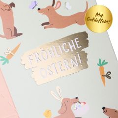 Fruchtgummi Herzen FRÖHLICHE OSTERN - Dackel